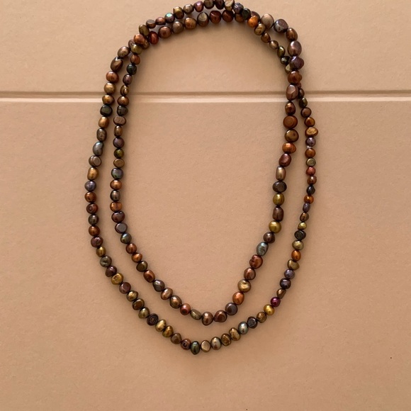 Authentic fresh water pearl necklace - caramel - Picture 3 of 4